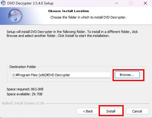 DVD Decrypterをダウンロード