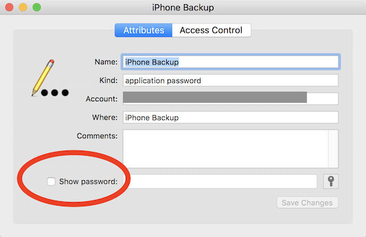 iPhone バックアップパスワードを復元