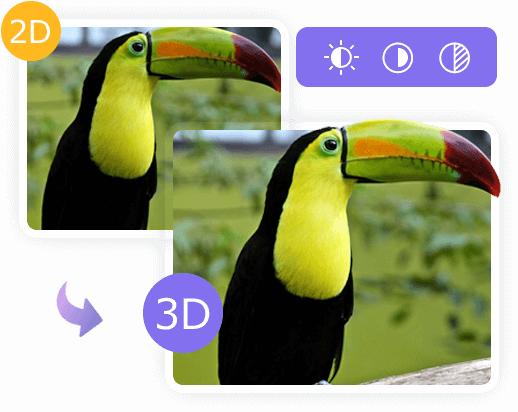 2D動画を3D動画に変換