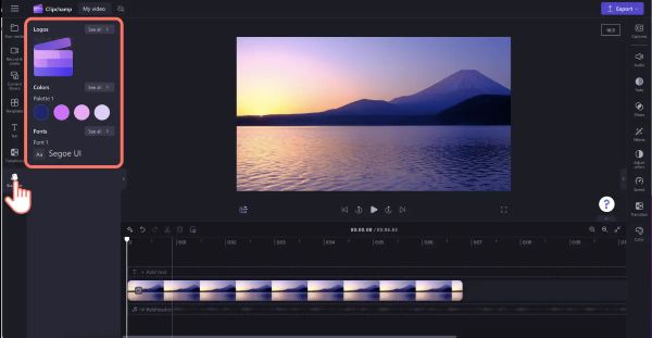 Microsoft Clipchamp操作画面