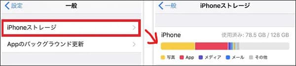 iPhoneの空き容量が不足場合